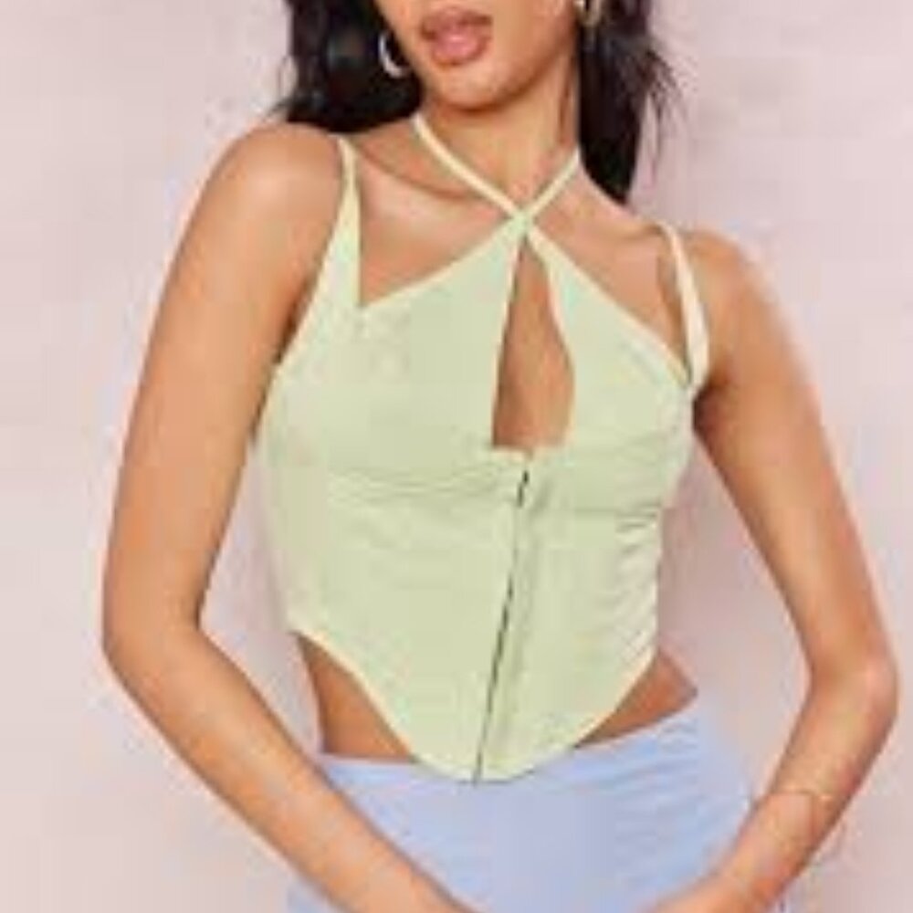 PrettyLittleThing Halter Neck Corset Top